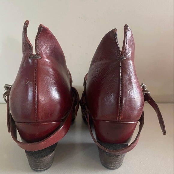 A.S.98 Women's Burgundy Leather Heels - Picture 4 of 8